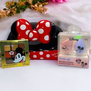 Minnie Mouse Dome Travel Pouch (Red), Eyeshadow Palette, & Blending Sponges